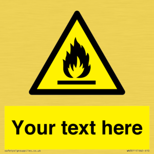 Custom flammable sign